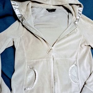 Bcbgmaxazria velour hoodie with much bling
